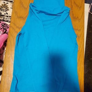 Turtle neck blue shirt